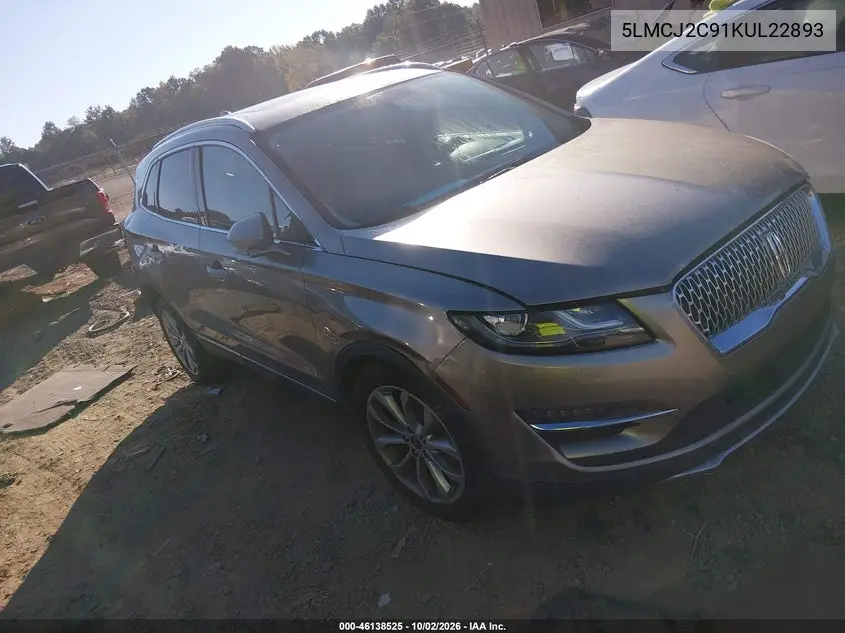 LINCOLN MKC 2019, VIN 5LMCJ2C91KUL22893