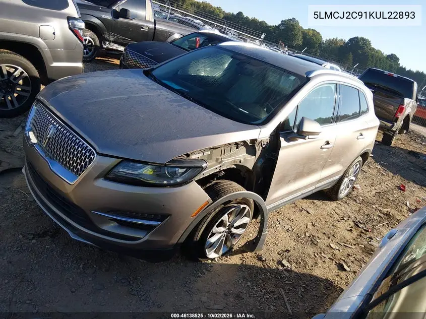 2019 LINCOLN MKC VIN 5LMCJ2C91KUL22893 — фото 2