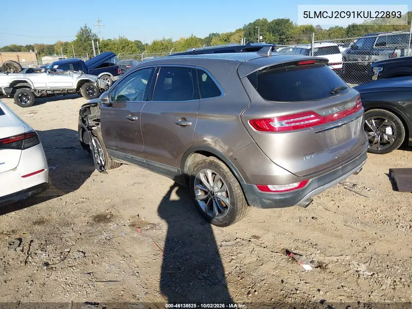 2019 LINCOLN MKC VIN 5LMCJ2C91KUL22893 — фото 3