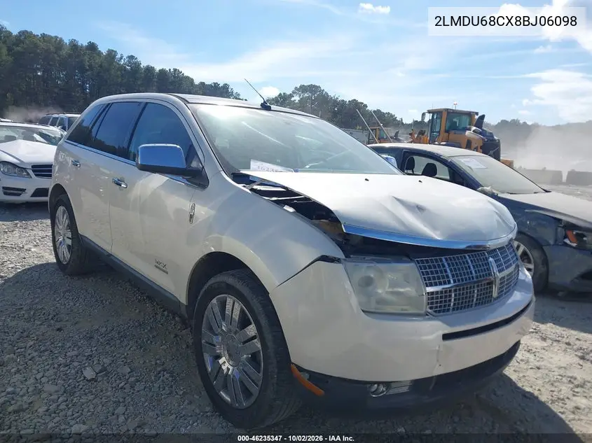 LINCOLN MKX 2008, VIN 2LMDU68CX8BJ06098