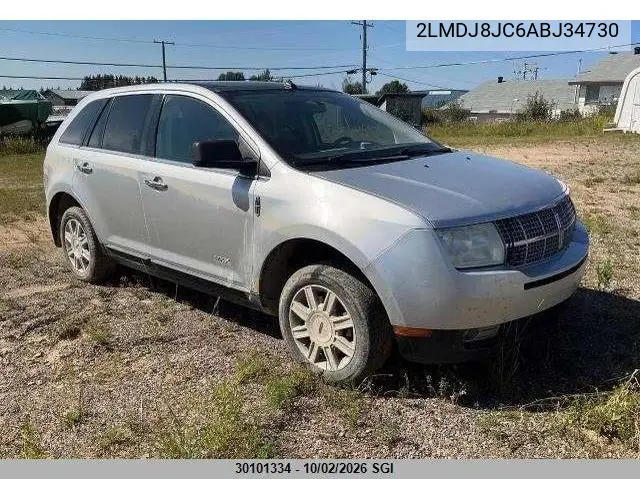 LINCOLN MKX 2010, VIN 2LMDJ8JC6ABJ34730