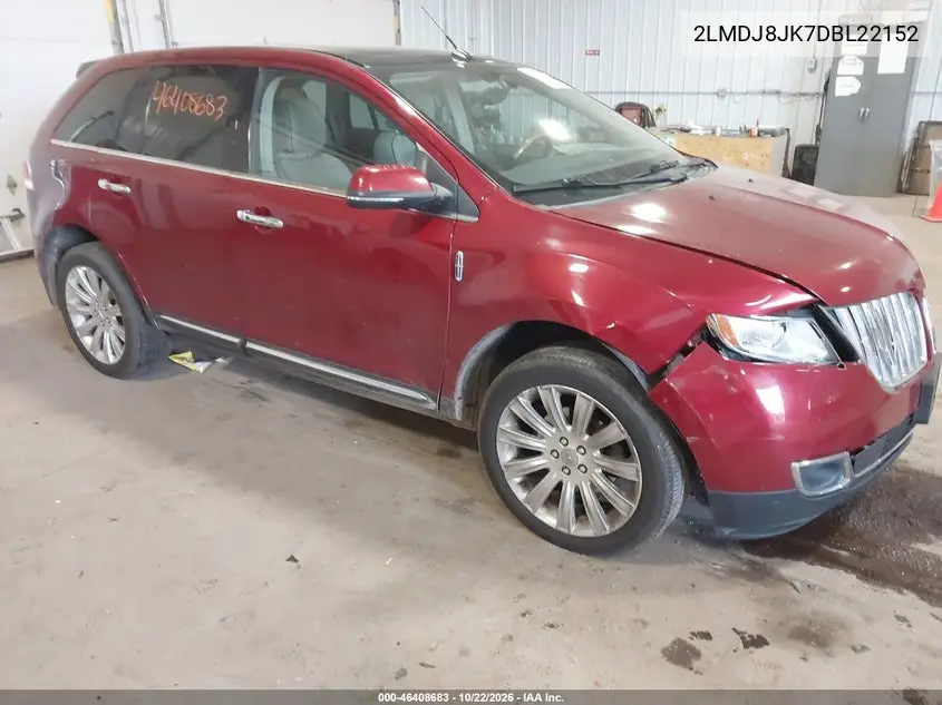 LINCOLN MKX 2013, VIN 2LMDJ8JK7DBL22152