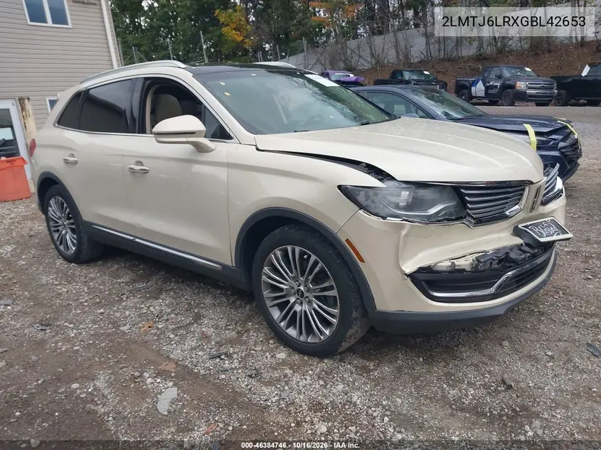 LINCOLN MKX 2016, VIN 2LMTJ6LRXGBL42653