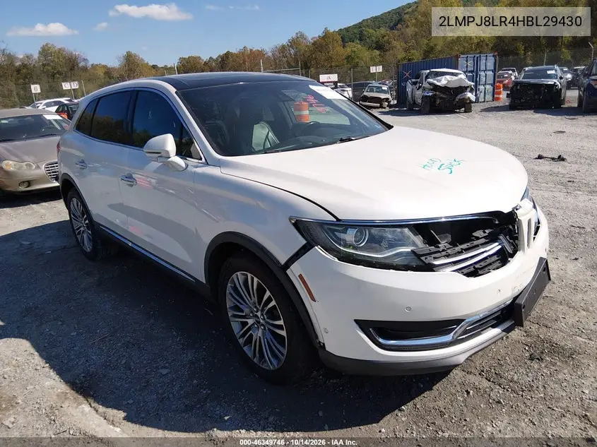 LINCOLN MKX 2017, VIN 2LMPJ8LR4HBL29430