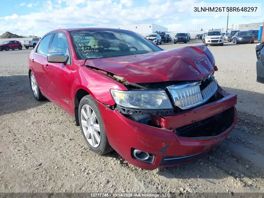 LINCOLN MKZ 2008, VIN 3LNHM26T58R648297