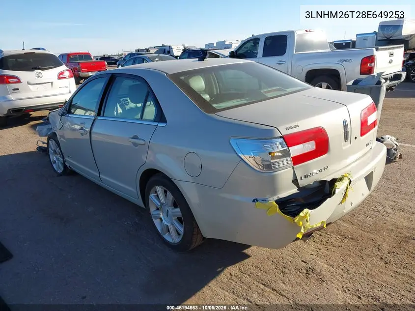 2008 LINCOLN MKZ VIN 3LNHM26T28E649253 — фото 3