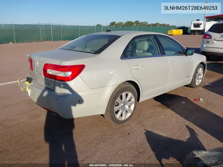 2008 LINCOLN MKZ VIN 3LNHM26T28E649253 — фото 4
