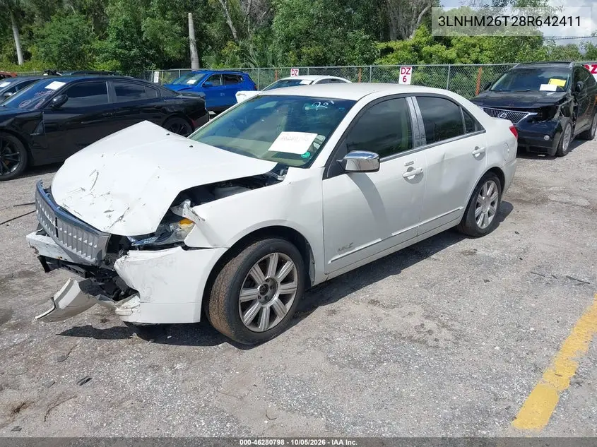 2008 LINCOLN MKZ VIN 3LNHM26T28R642411 — фото 2