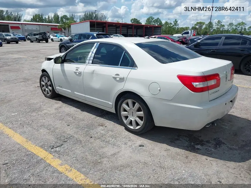 2008 LINCOLN MKZ VIN 3LNHM26T28R642411 — фото 3