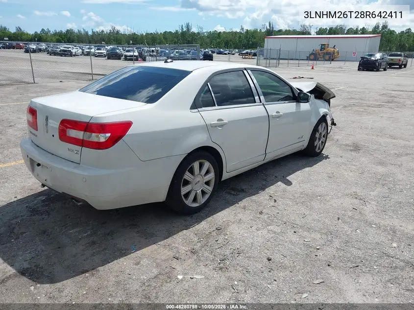2008 LINCOLN MKZ VIN 3LNHM26T28R642411 — фото 4