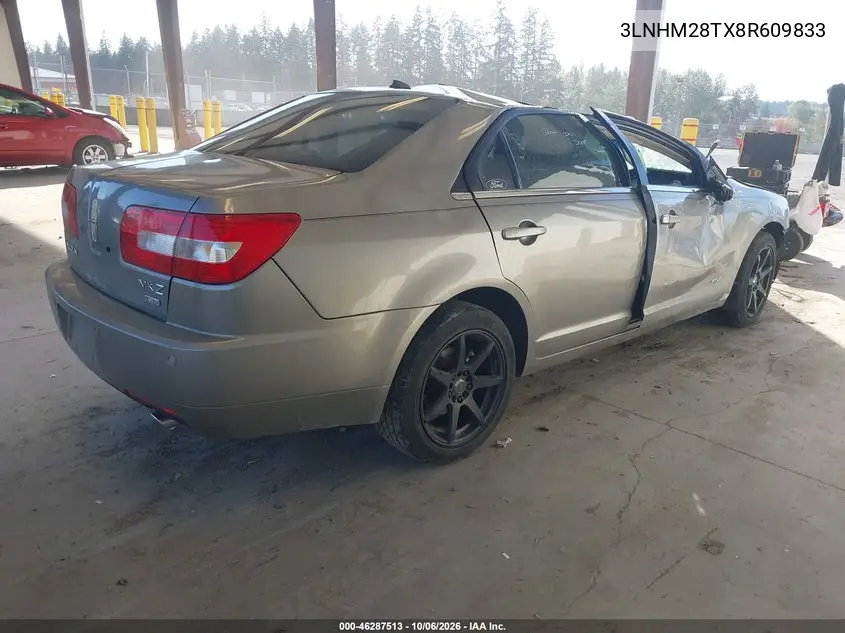 2008 LINCOLN MKZ VIN 3LNHM28TX8R609833 — фото 4