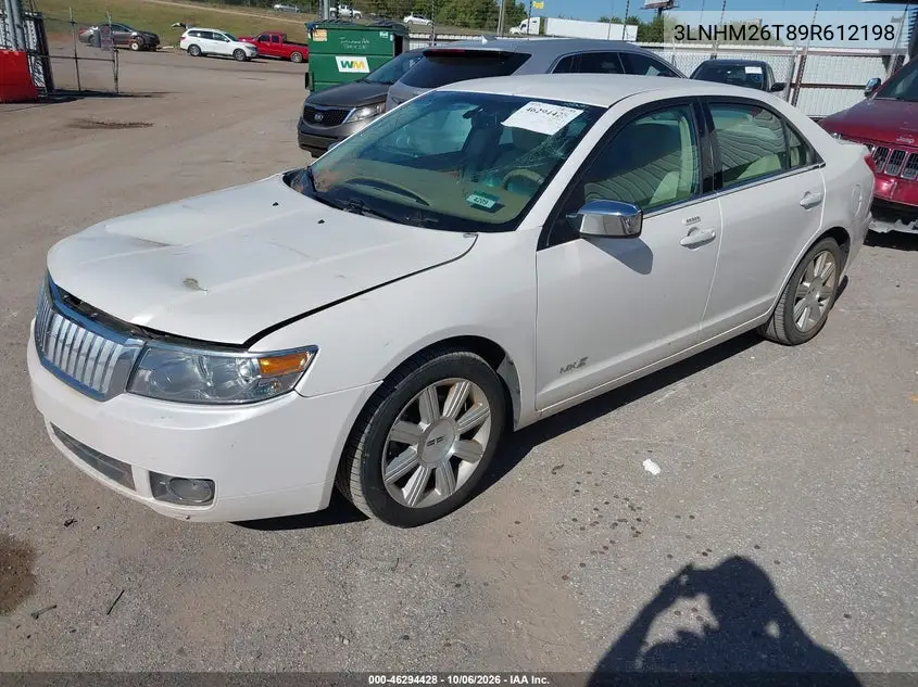 2009 LINCOLN MKZ VIN 3LNHM26T89R612198 — фото 2