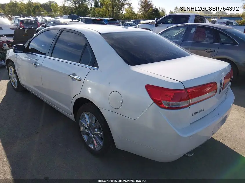 2011 LINCOLN MKZ VIN 3LNHL2GC8BR764392 — фото 3