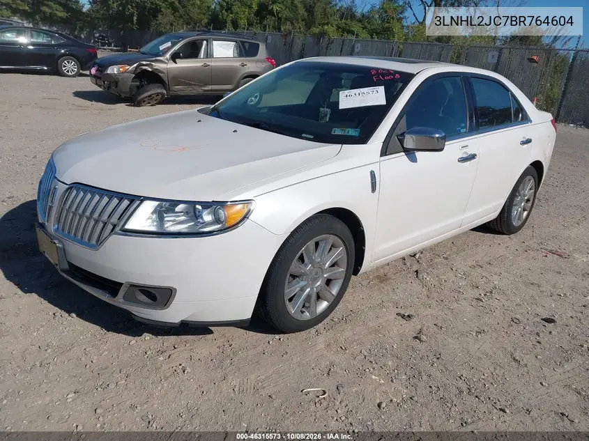 2011 LINCOLN MKZ VIN 3LNHL2JC7BR764604 — фото 2
