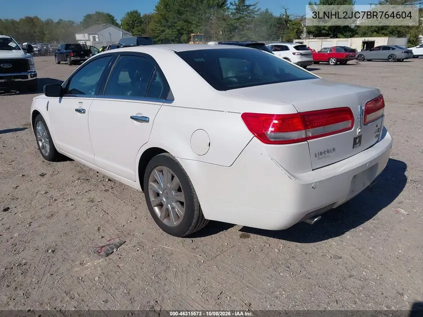 2011 LINCOLN MKZ VIN 3LNHL2JC7BR764604 — фото 3