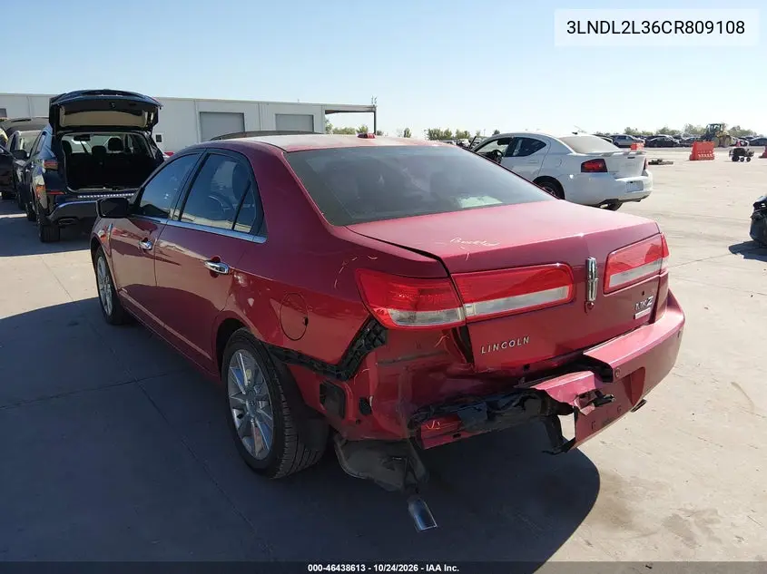 LINCOLN MKZ 2012, VIN 3LNDL2L36CR809108