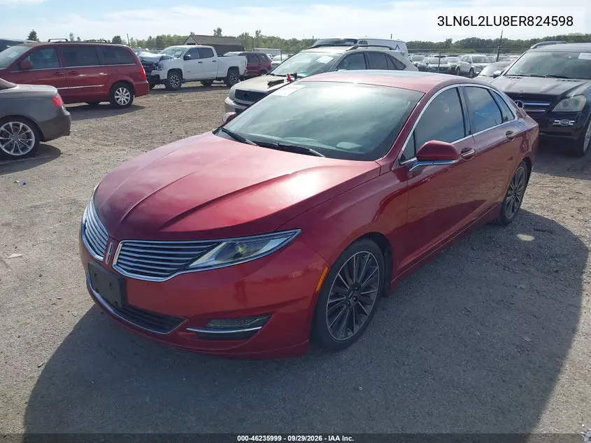 2014 LINCOLN MKZ VIN 3LN6L2LU8ER824598 — фото 2