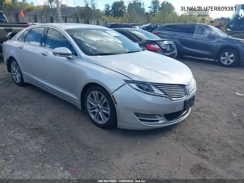LINCOLN MKZ 2014, VIN 3LN6L2LU7ER809381
