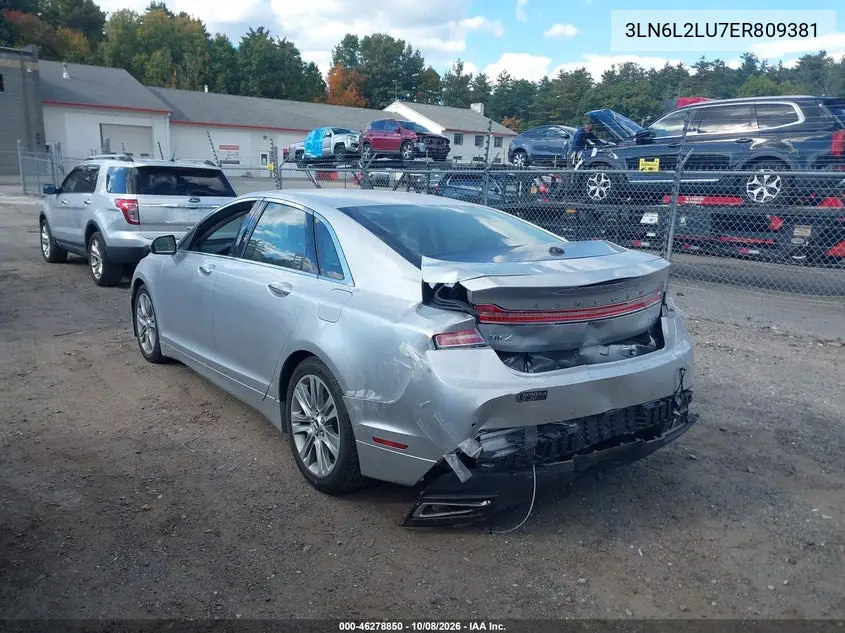 2014 LINCOLN MKZ VIN 3LN6L2LU7ER809381 — фото 3
