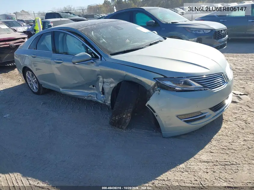 LINCOLN MKZ 2014, VIN 3LN6L2LU6ER806147