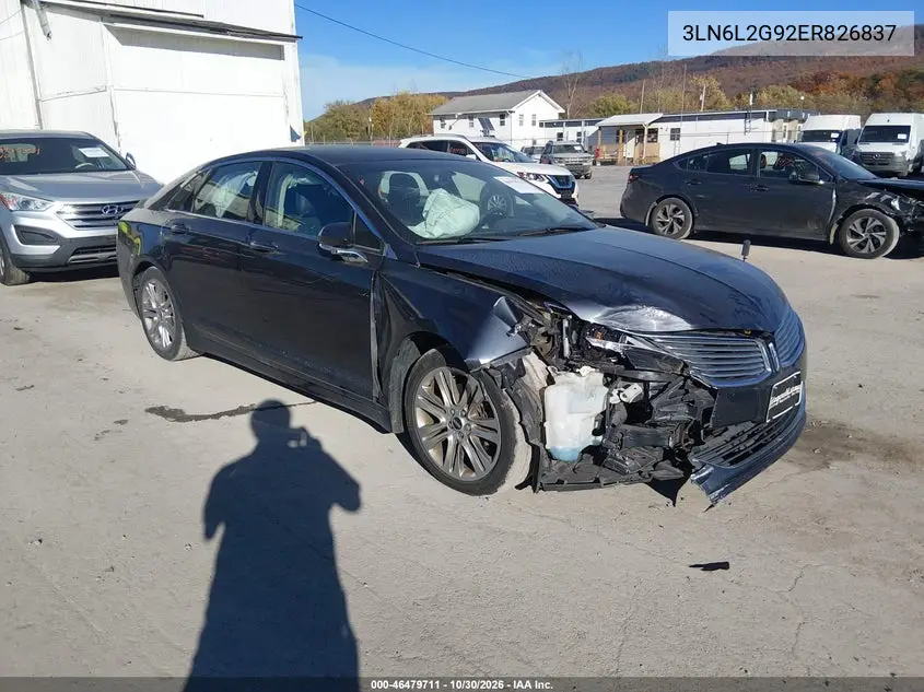 LINCOLN MKZ 2014, VIN 3LN6L2G92ER826837