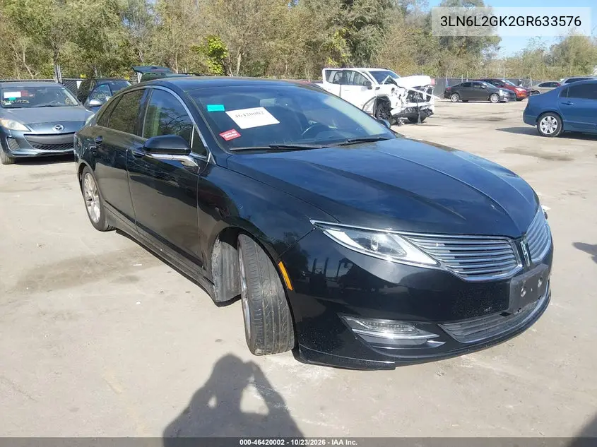 LINCOLN MKZ 2016, VIN 3LN6L2GK2GR633576