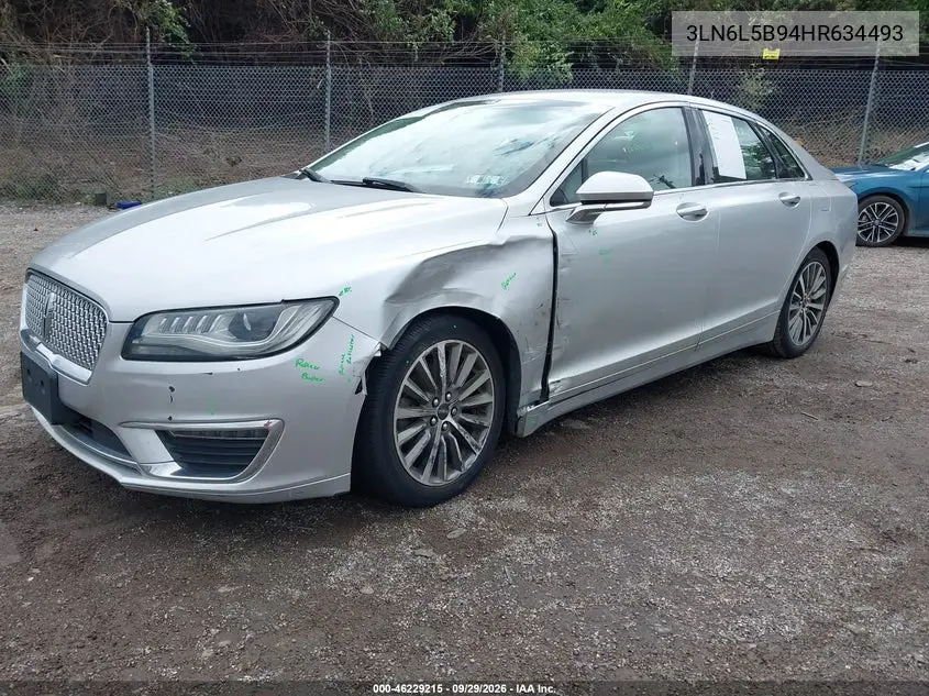 2017 LINCOLN MKZ VIN 3LN6L5B94HR634493 — фото 2