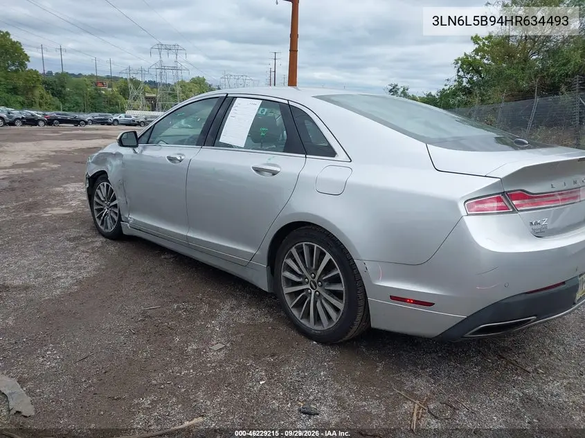 2017 LINCOLN MKZ VIN 3LN6L5B94HR634493 — фото 3