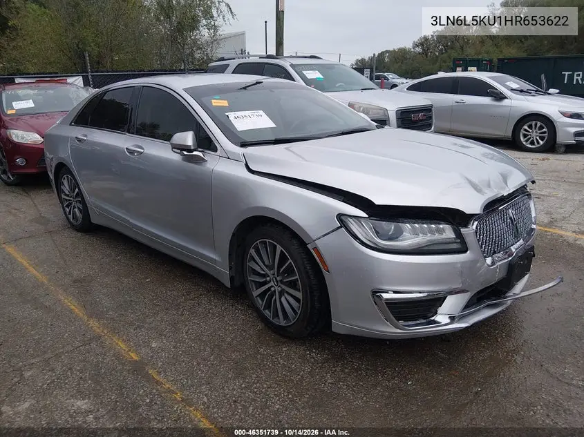 LINCOLN MKZ 2017, VIN 3LN6L5KU1HR653622