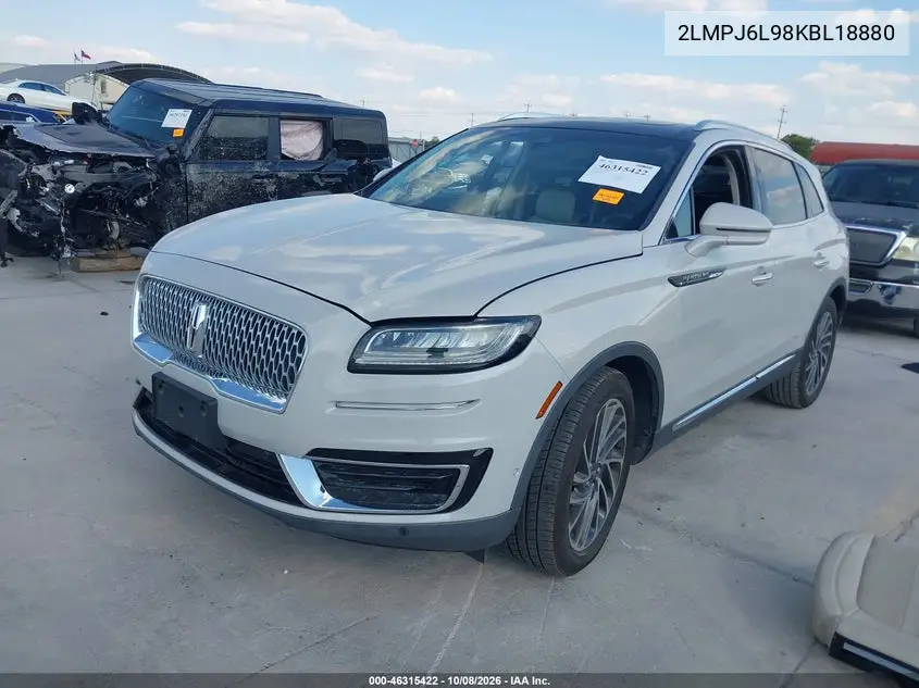 2019 LINCOLN NAUTILUS VIN 2LMPJ6L98KBL18880 — фото 2