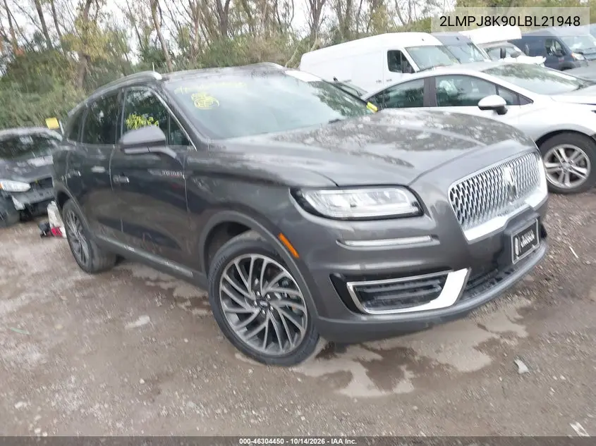 LINCOLN NAUTILUS 2020, VIN 2LMPJ8K90LBL21948