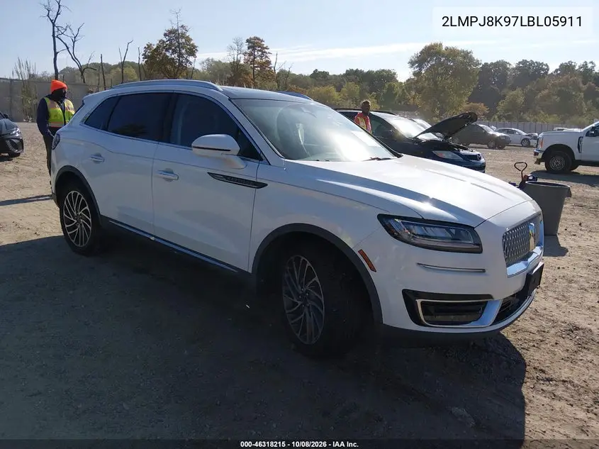 LINCOLN NAUTILUS 2020, VIN 2LMPJ8K97LBL05911