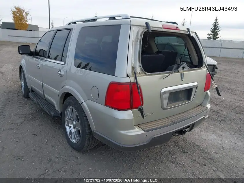 2003 LINCOLN NAVIGATOR VIN 5LMFU28R43LJ43493 — фото 3