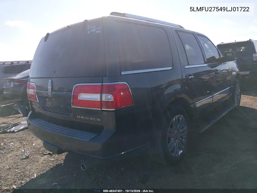 2009 LINCOLN NAVIGATOR VIN 5LMFU27549LJ01722 — фото 4