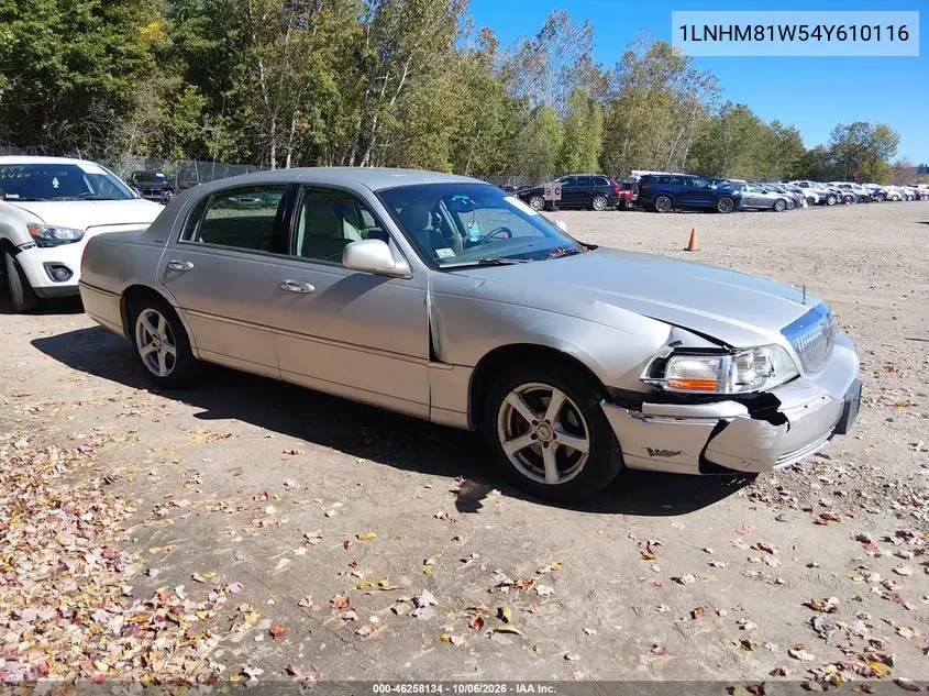 LINCOLN TOWN CAR 2004, VIN 1LNHM81W54Y610116
