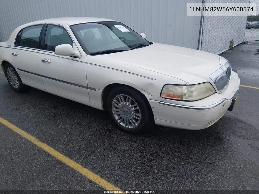 LINCOLN TOWN CAR 2006, VIN 1LNHM82W56Y600574