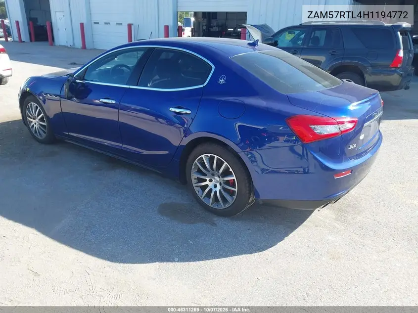 2017 MASERATI GHIBLI VIN ZAM57RTL4H1194772 — фото 3