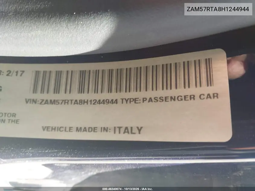 2017 MASERATI GHIBLI VIN ZAM57RTA8H1244944 — фото 9