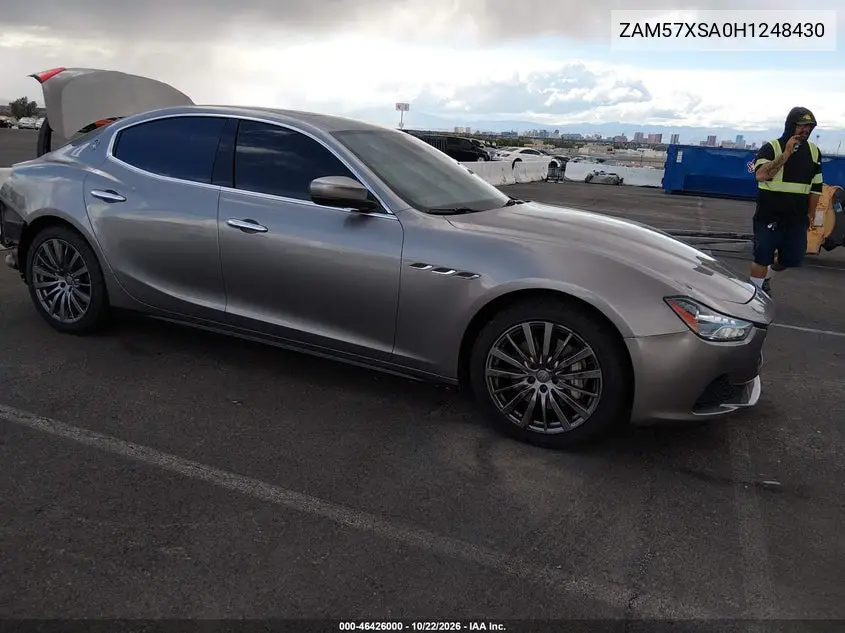MASERATI GHIBLI 2017, VIN ZAM57XSA0H1248430