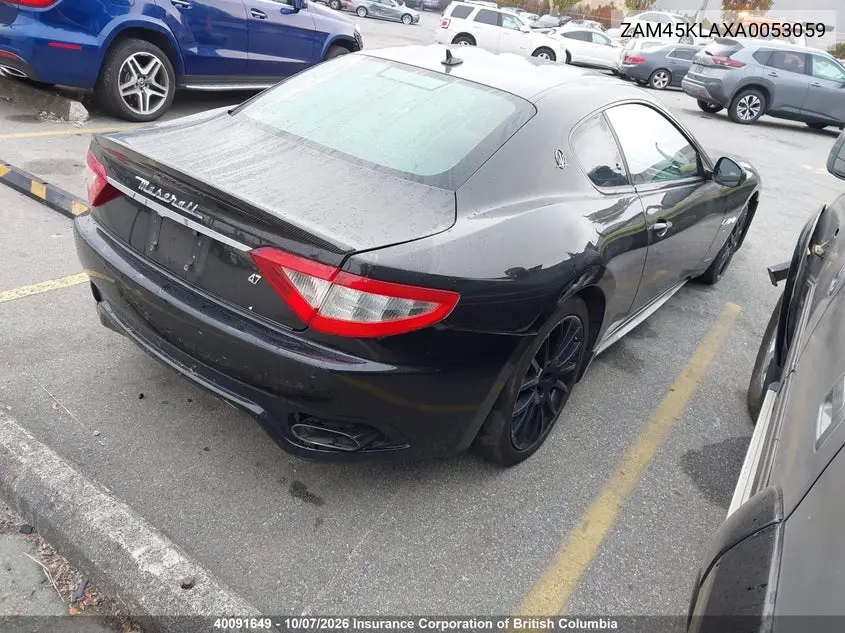 2010 MASERATI GRANTURISMO VIN ZAM45KLAXA0053059 — фото 4