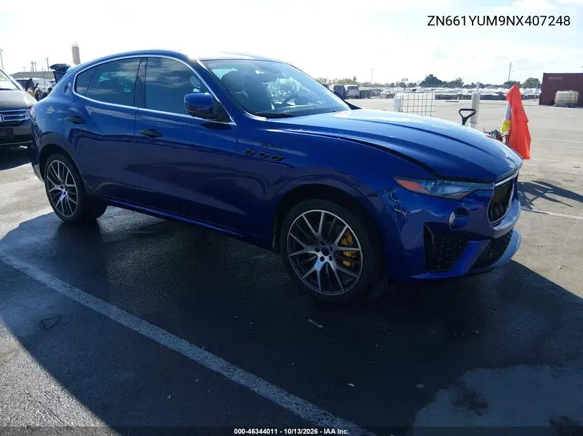 MASERATI LEVANTE 2022, VIN ZN661YUM9NX407248