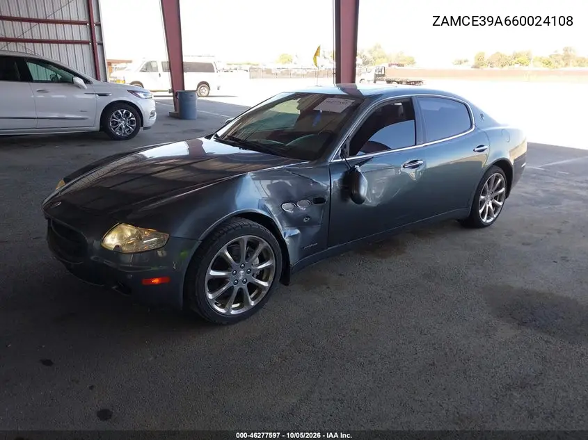 2006 MASERATI QUATTROPORTE VIN ZAMCE39A660024108 — фото 2