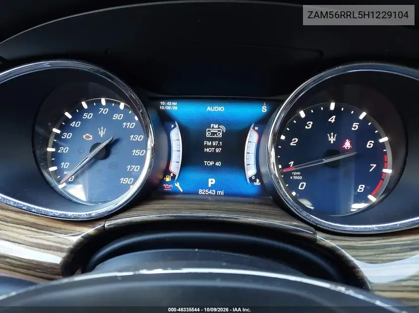 2017 MASERATI QUATTROPORTE VIN ZAM56RRL5H1229104 — фото 7