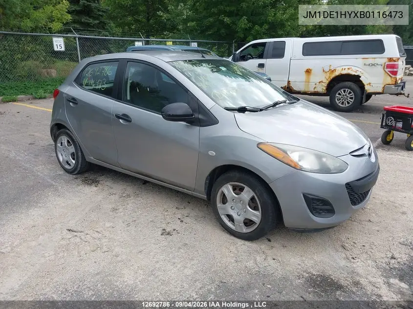 MAZDA 2 2011, VIN JM1DE1HYXB0116473