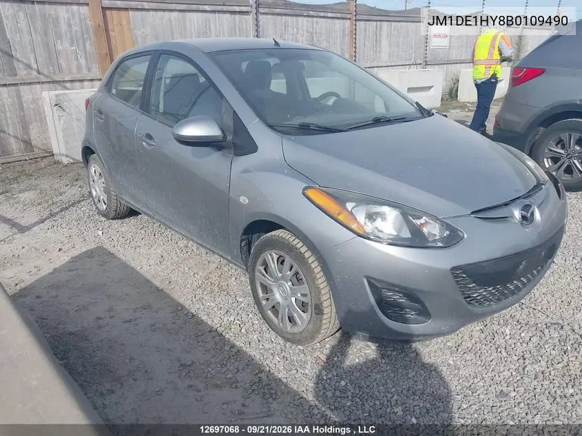 MAZDA 2 2011, VIN JM1DE1HY8B0109490