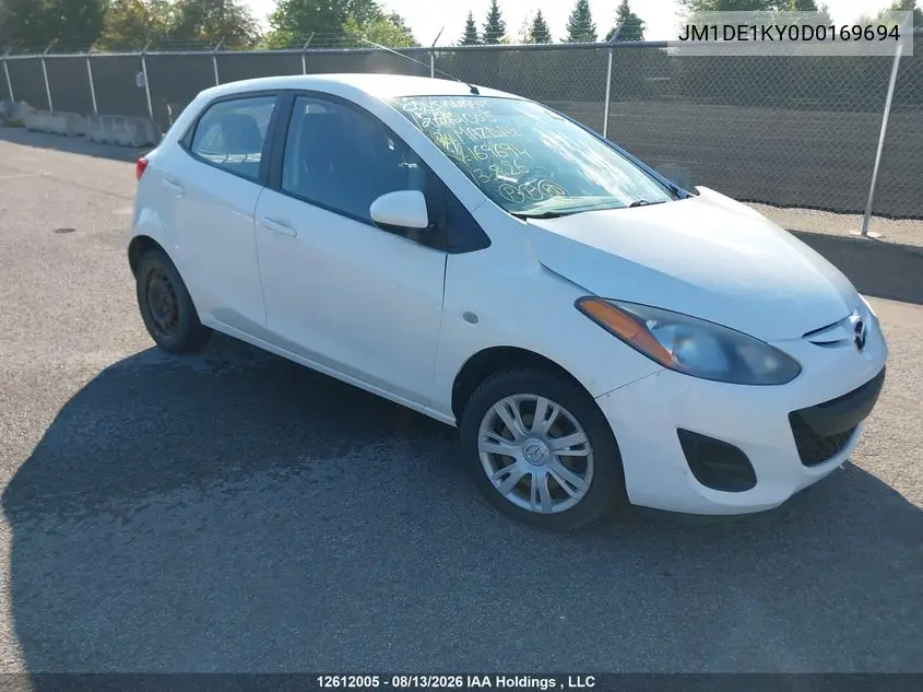 MAZDA 2 2013, VIN JM1DE1KY0D0169694