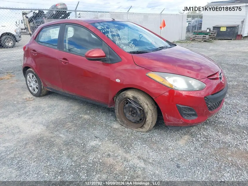 MAZDA 2 2014, VIN JM1DE1KY0E0186576