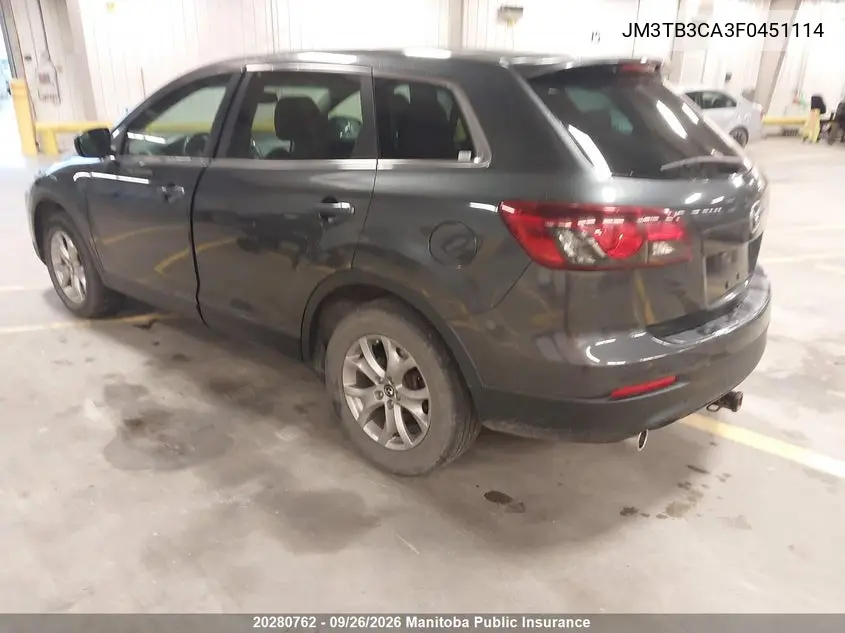 2015 MAZDA CX-9 VIN JM3TB3CA3F0451114 — фото 3