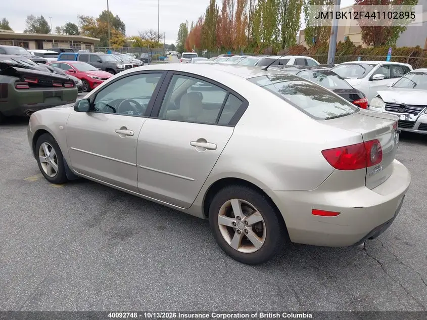 2004 MAZDA 3 VIN JM1BK12F441102895 — фото 3