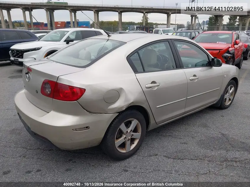 2004 MAZDA 3 VIN JM1BK12F441102895 — фото 4